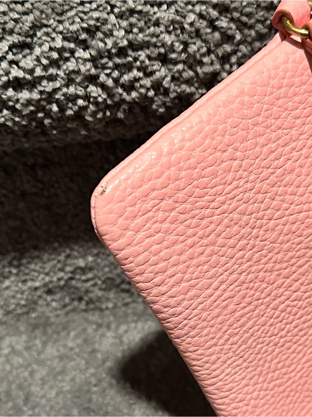 Fossil Pink Pebble Leather Wristlet with Tassel - Picture 7 of 7